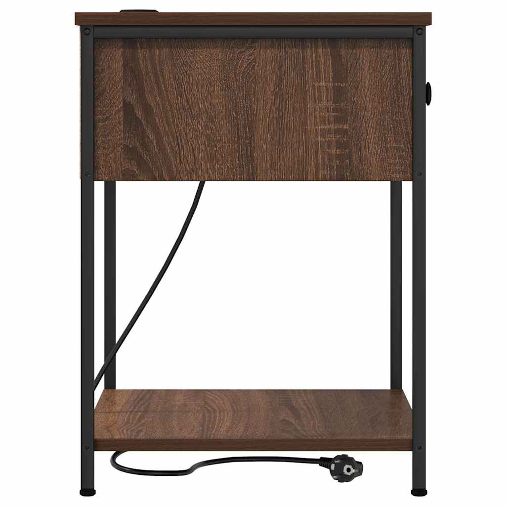 Noćni ormar 2 pcs Smeđi hrast 42 x 41 x 56 cm Konstruirano drvo