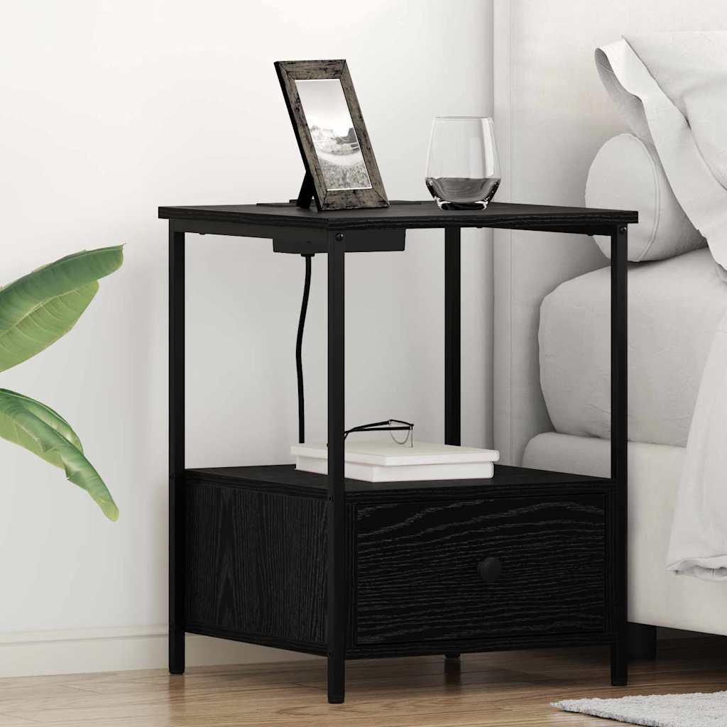Noćni ormar 2 pcs Crni hrast 42 x 41 x 56 cm Konstruirano drvo