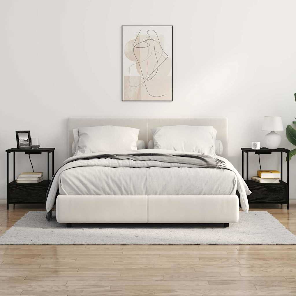 Noćni ormar 2 pcs Crni hrast 42 x 41 x 56 cm Konstruirano drvo
