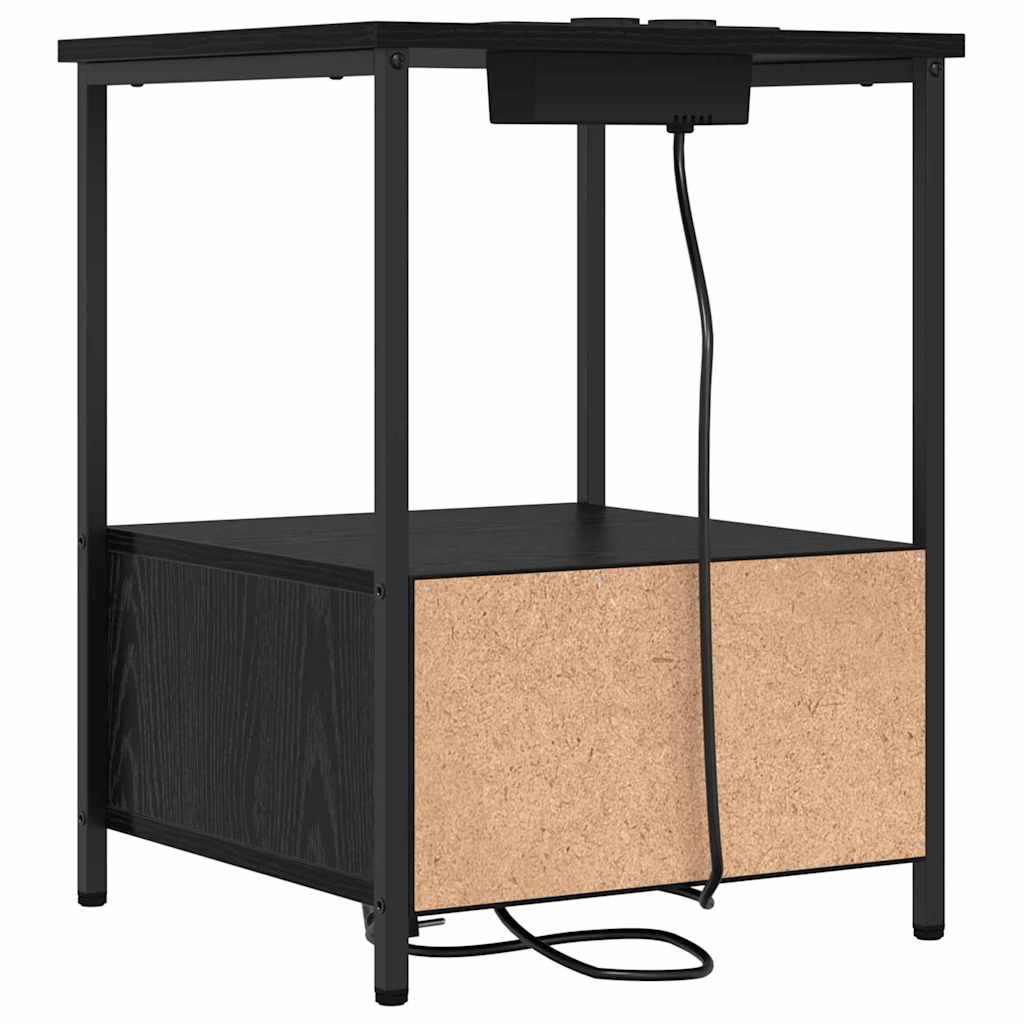 Noćni ormar 2 pcs Crni hrast 42 x 41 x 56 cm Konstruirano drvo