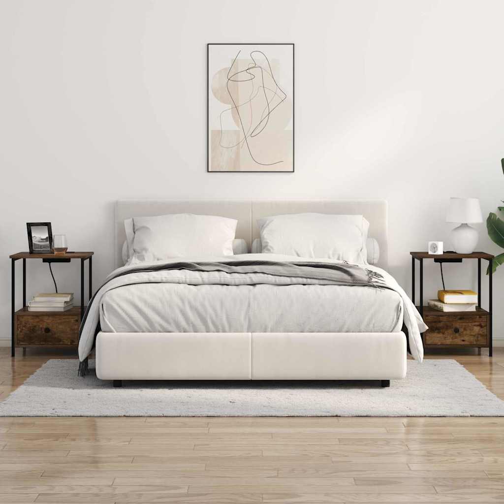 Noćni ormar s ladicama 2 pcs Dimljeni hrast 42 x 41 x 56 cm