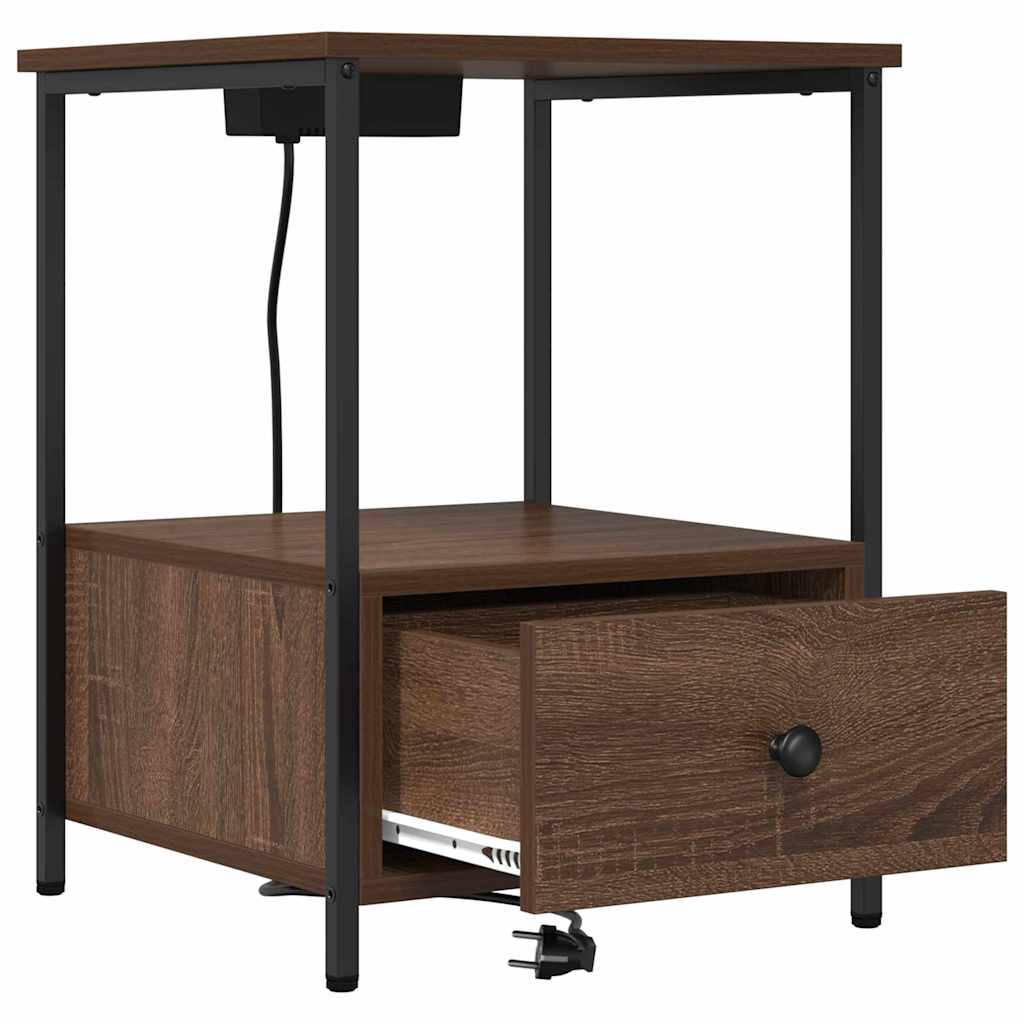 Noćni ormar 2 pcs Smeđi hrast 42 x 41 x 56 cm Konstruirano drvo