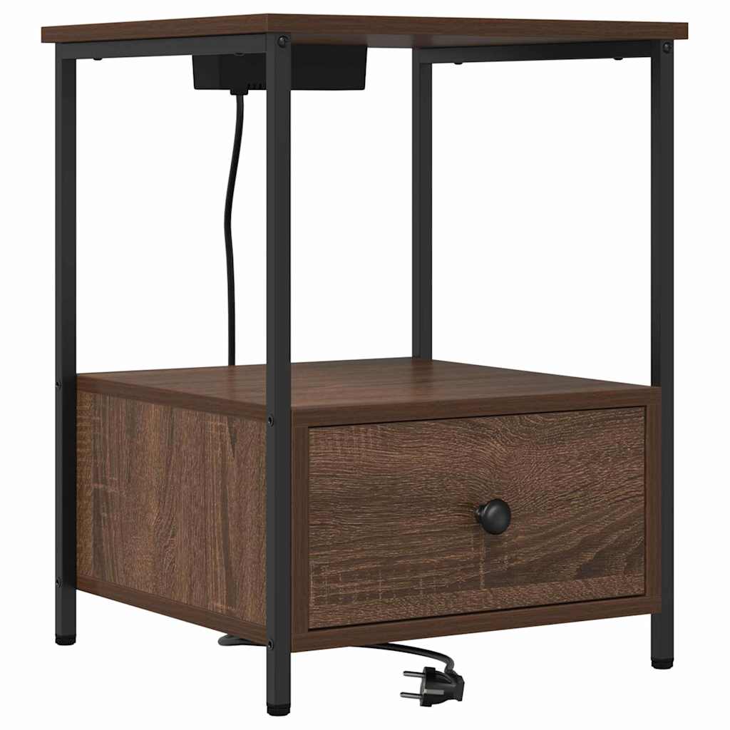 Noćni ormar 2 pcs Smeđi hrast 42 x 41 x 56 cm Konstruirano drvo