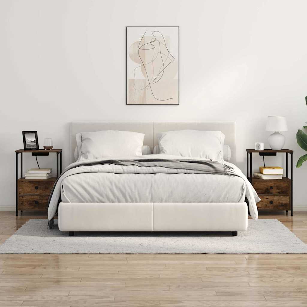 Noćni ormar s ladicama 2 pcs Dimljeni hrast 40 x 31 x 60 cm