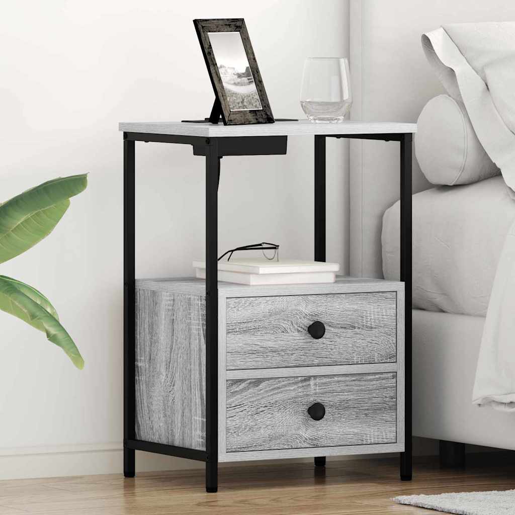 Noćni ormar Siva Sonoma 40 x 31 x 60 cm Konstruirano drvo
