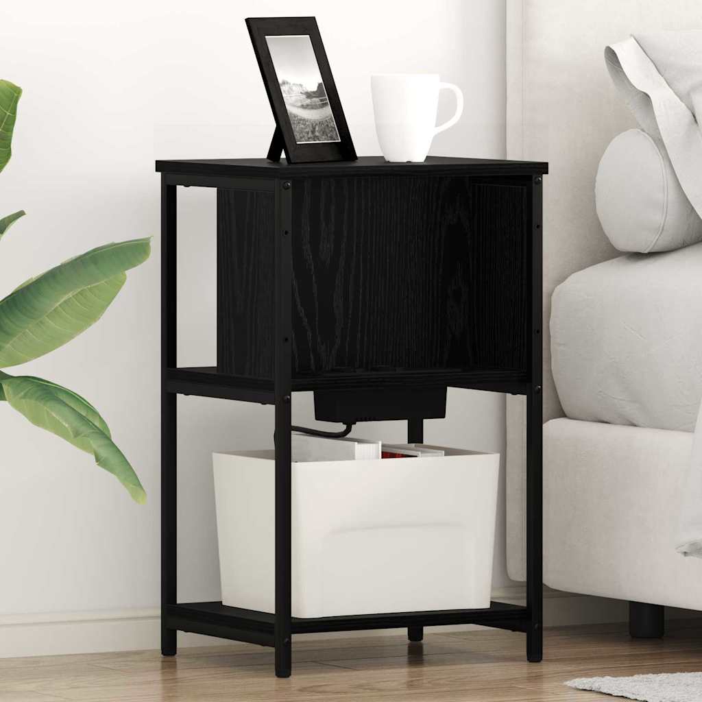 Noćni ormar 2 pcs Crni hrast 38 x 31 x 61 cm Konstruirano drvo
