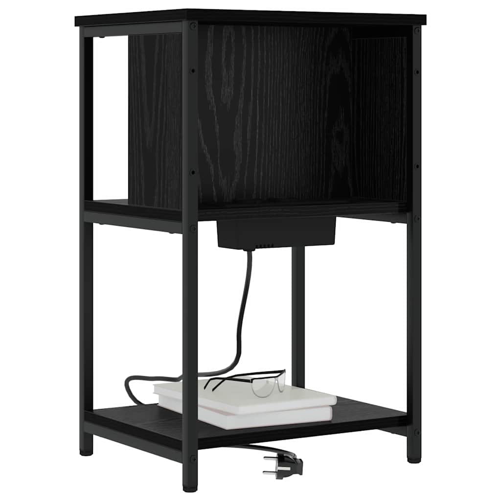 Noćni ormar 2 pcs Crni hrast 38 x 31 x 61 cm Konstruirano drvo