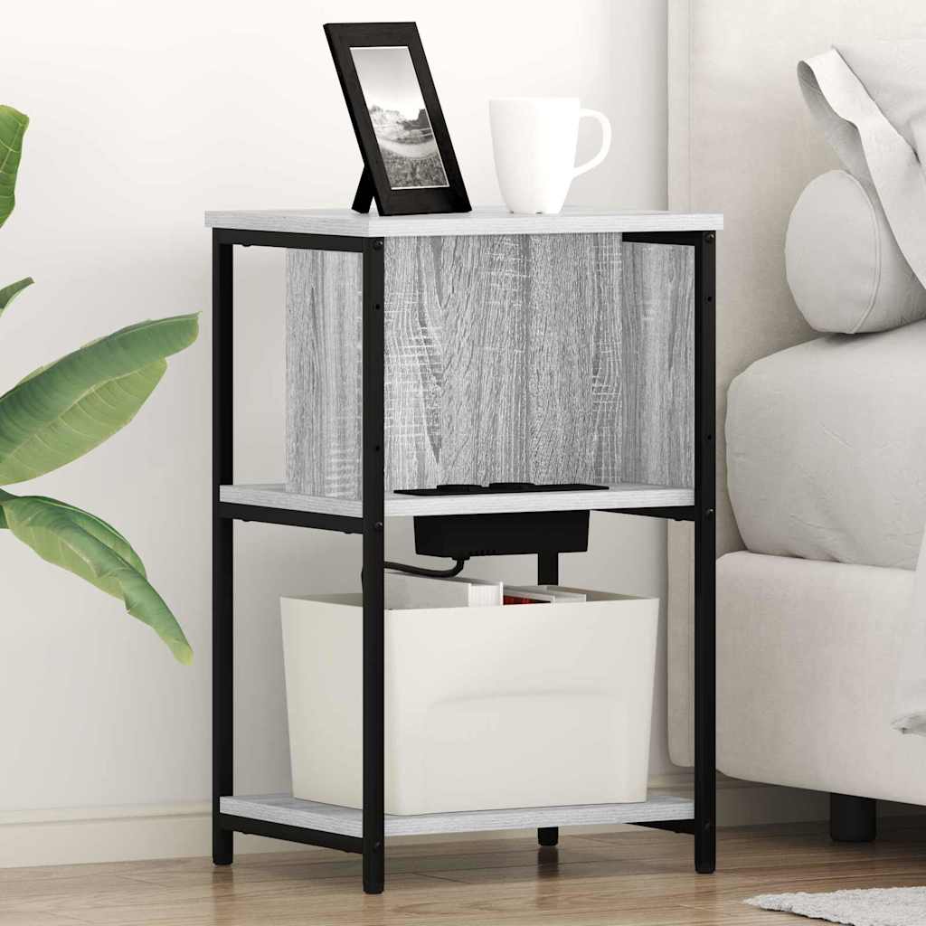 Noćni ormar 2 pcs Siva Sonoma 38 x 31 x 61 cm Konstruirano drvo