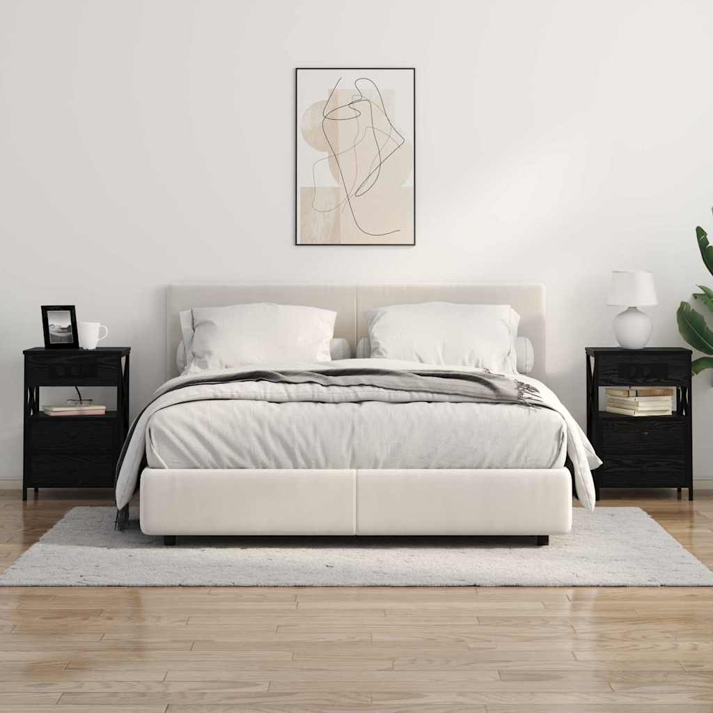 Noćni ormar 2 pcs Crni hrast 40 x 31 x 60 cm Konstruirano drvo