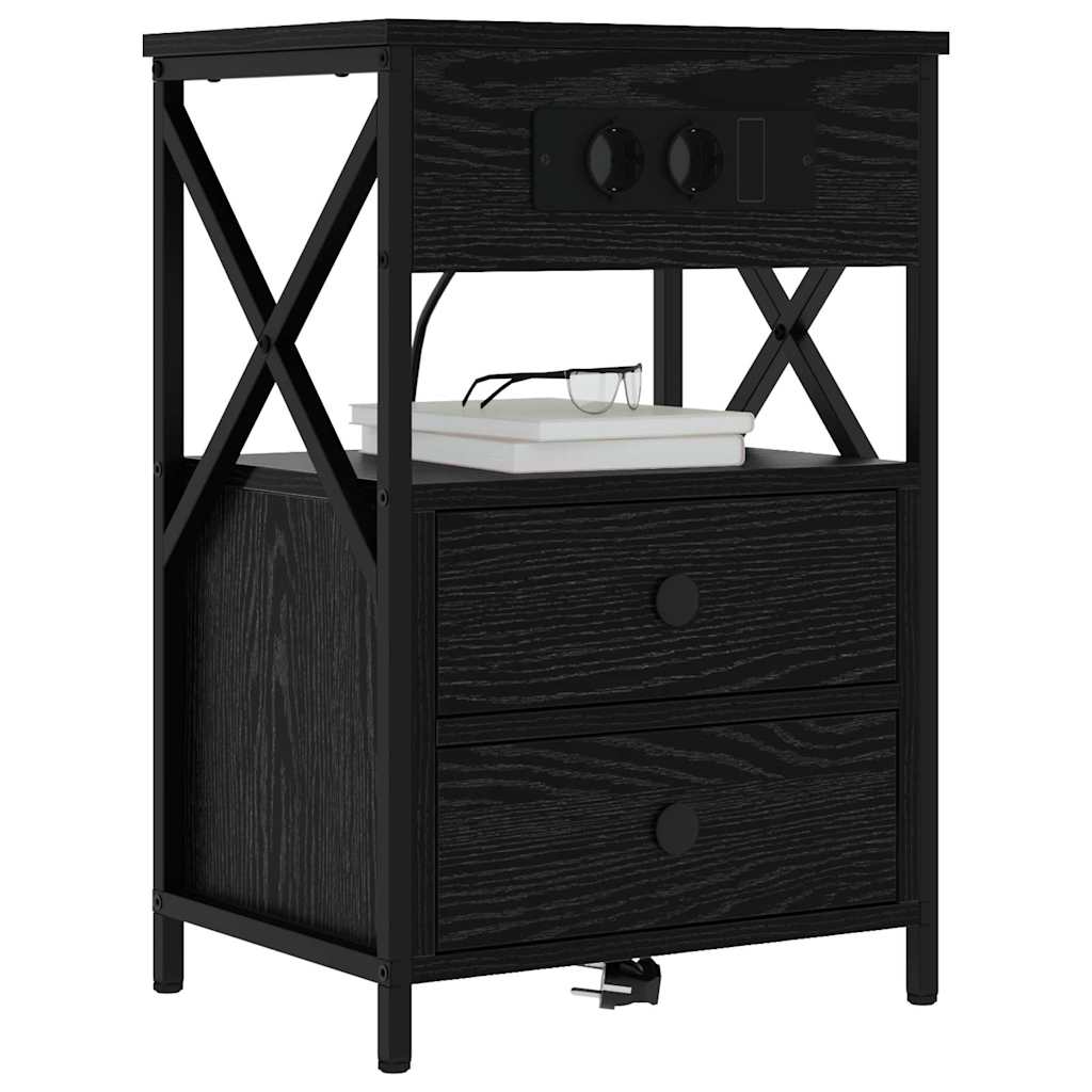 Noćni ormar 2 pcs Crni hrast 40 x 31 x 60 cm Konstruirano drvo