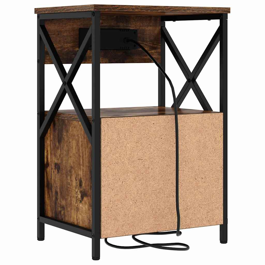 Noćni ormar s ladicama 2 pcs Dimljeni hrast 40 x 31 x 60 cm