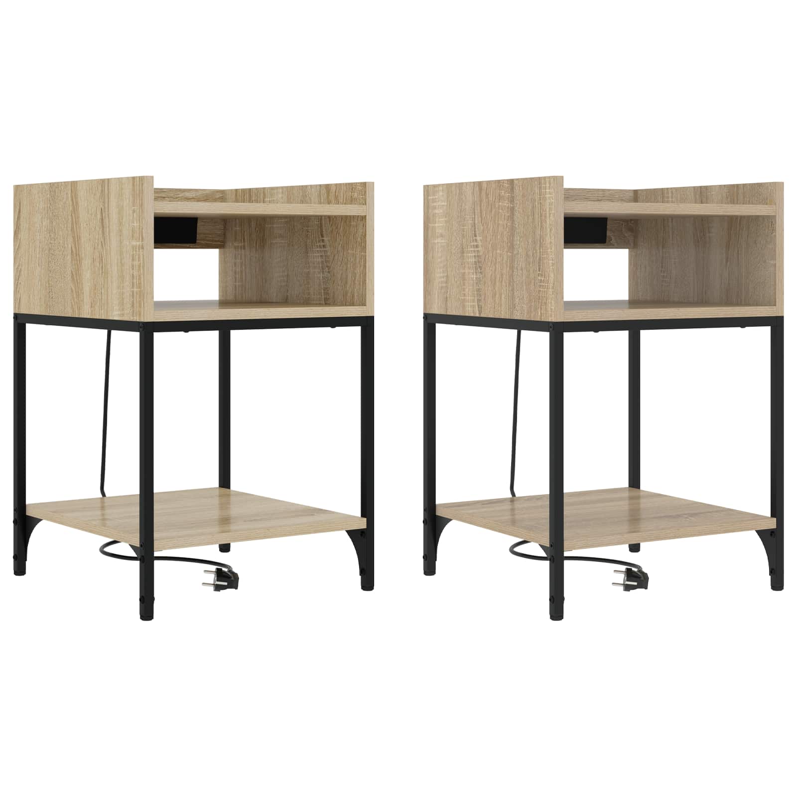 Noćni ormar s policom 2 pcs Sonoma hrast 40 x 40 x 61 cm