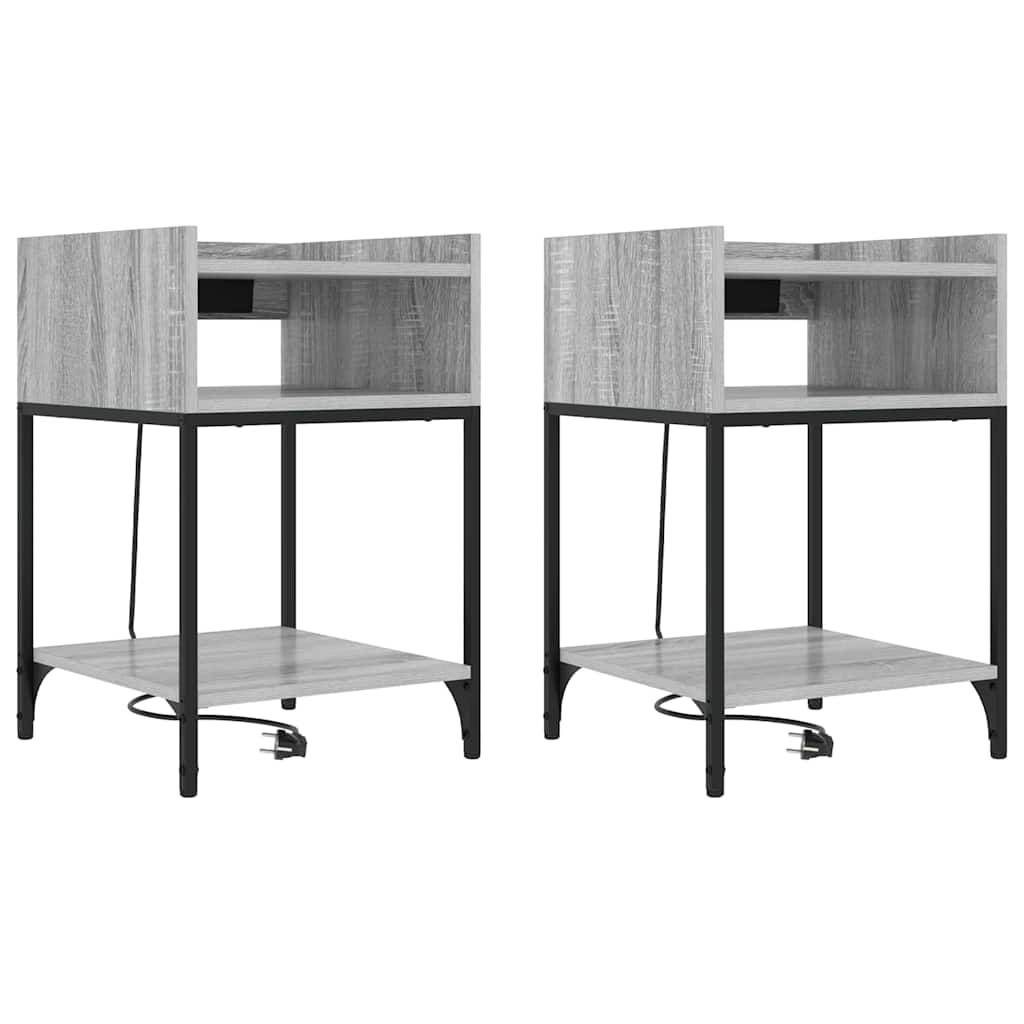 Noćni ormar 2 pcs Siva Sonoma 40 x 40 x 61 cm Konstruirano drvo