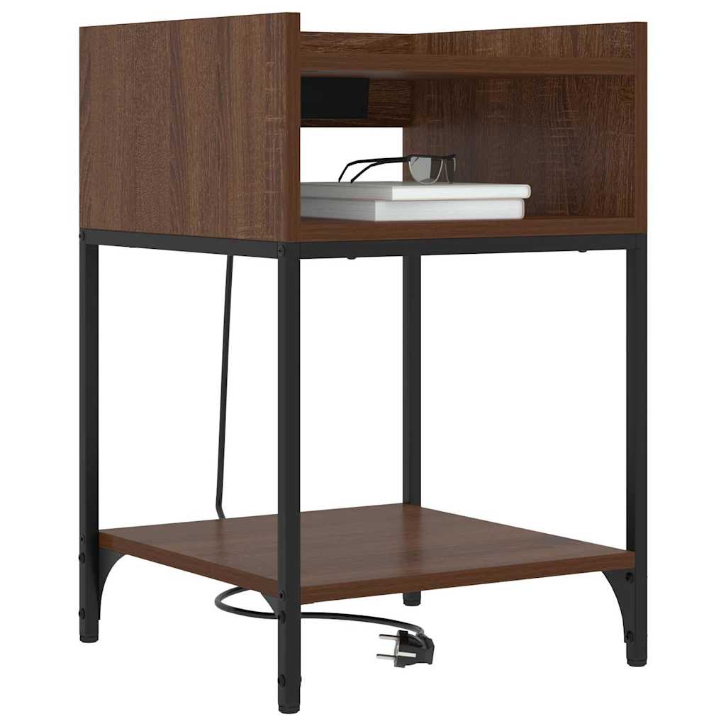Noćni ormar 2 pcs Smeđi hrast 40 x 40 x 61 cm Konstruirano drvo