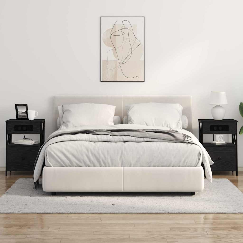 Noćni ormar 2 pcs Crni hrast 40 x 31 x 60 cm Konstruirano drvo