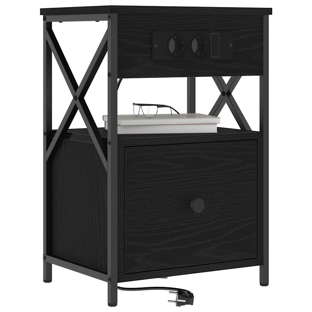 Noćni ormar 2 pcs Crni hrast 40 x 31 x 60 cm Konstruirano drvo