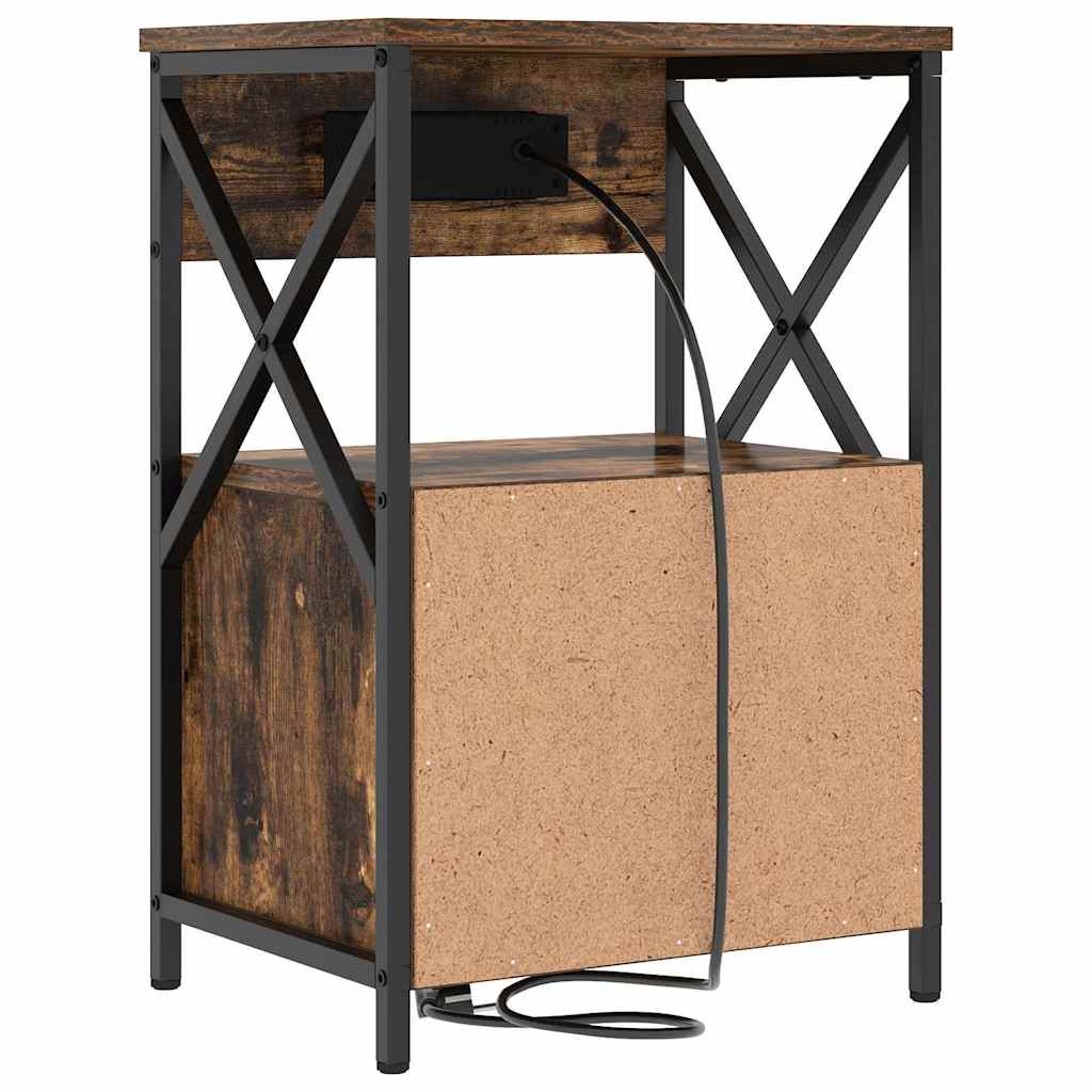 Noćni ormar s ladicama 2 pcs Dimljeni hrast 40 x 31 x 60 cm