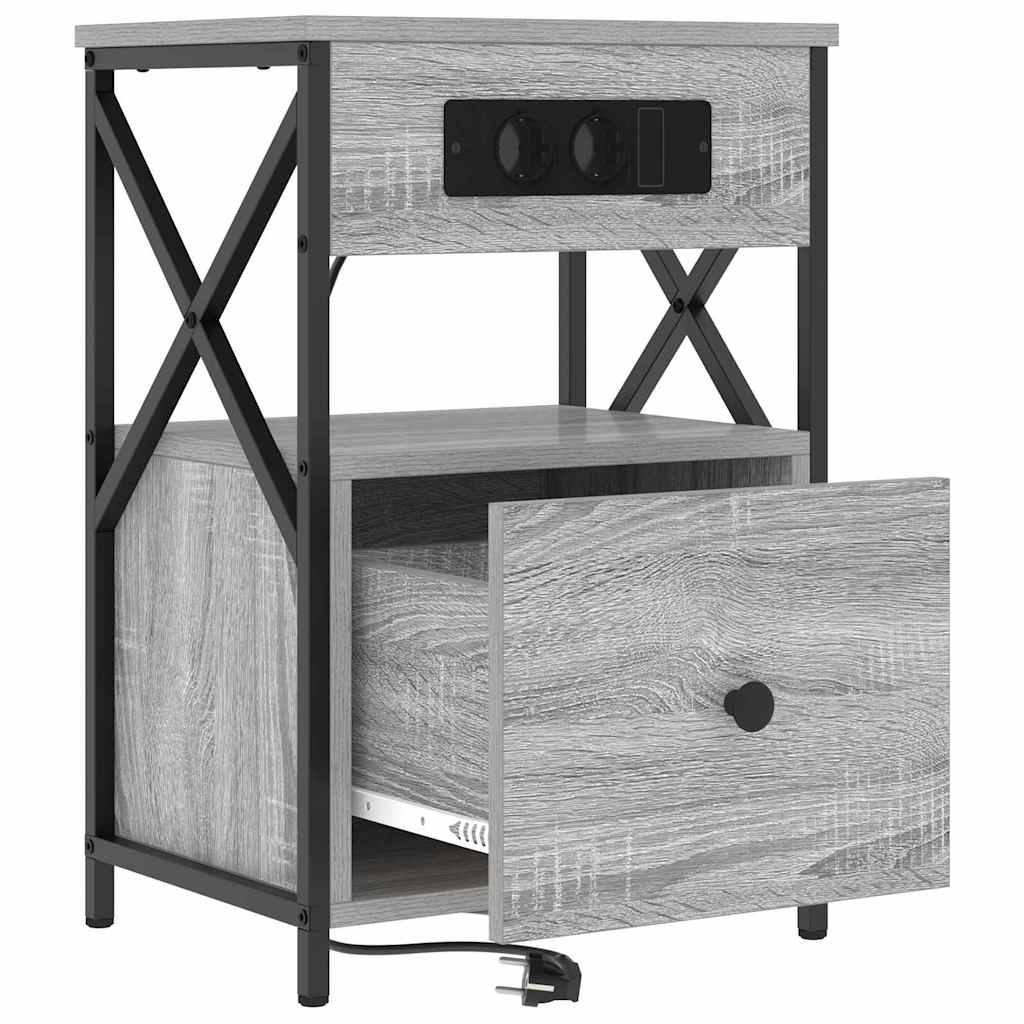 Noćni ormar Siva Sonoma 40 x 31 x 60 cm Konstruirano drvo