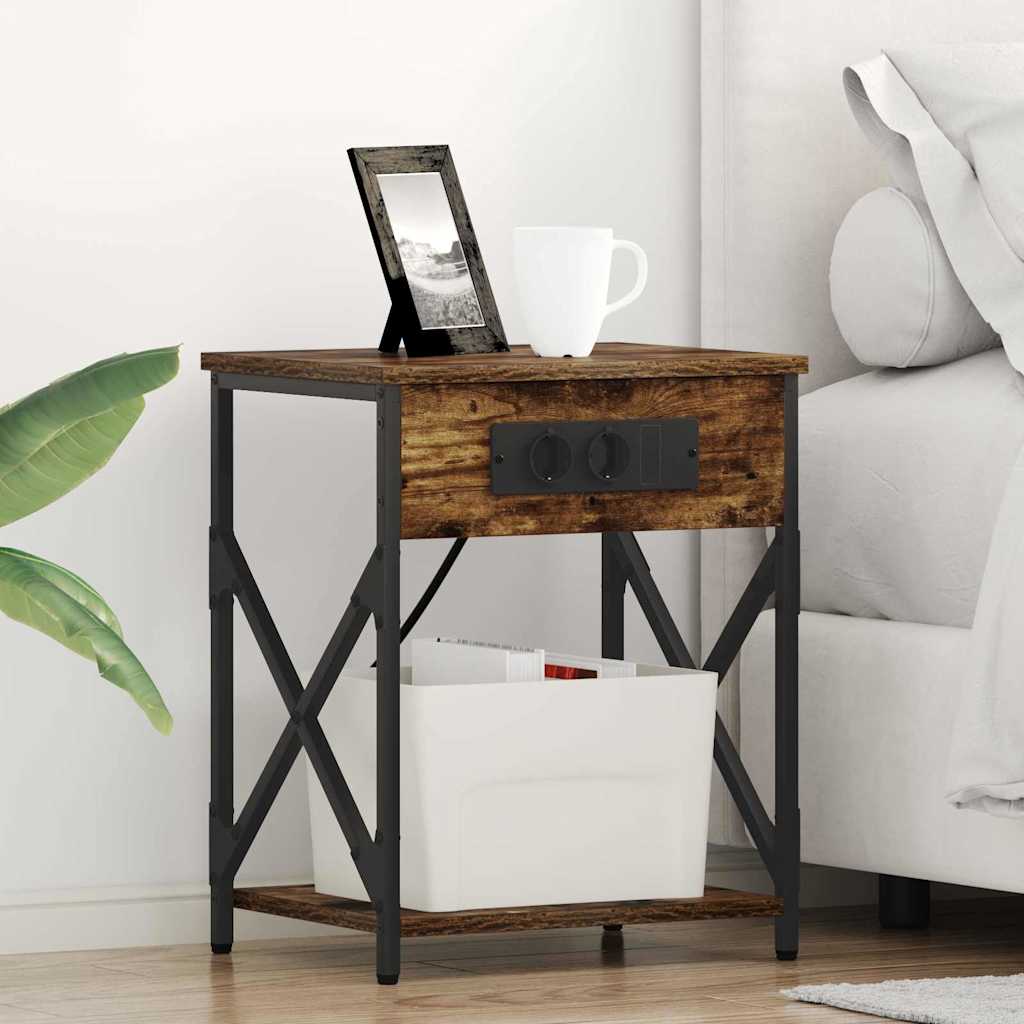 Noćni ormar 2 pcs Dimljeni hrast 41 x 31 x 51 cm