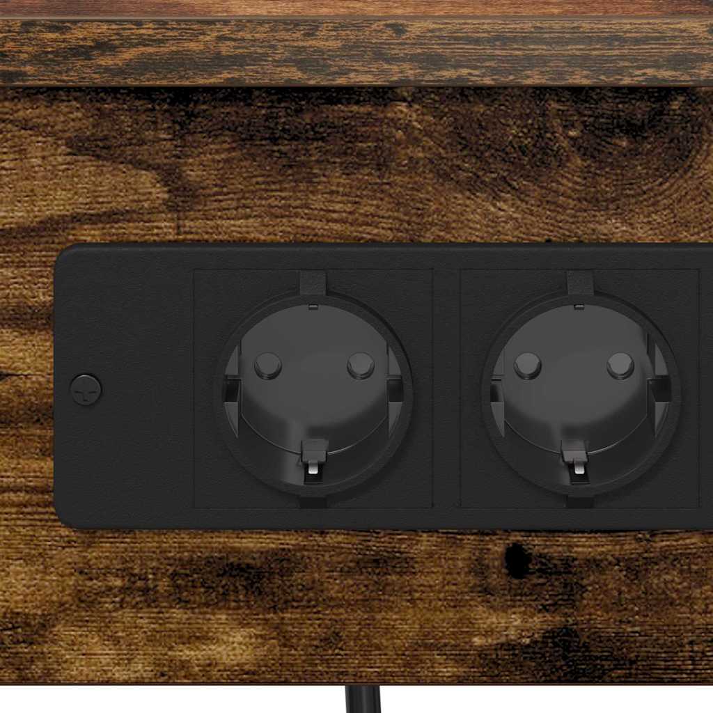 Noćni ormar s policom 2 pcs Dimljeni hrast 41 x 31 x 51 cm
