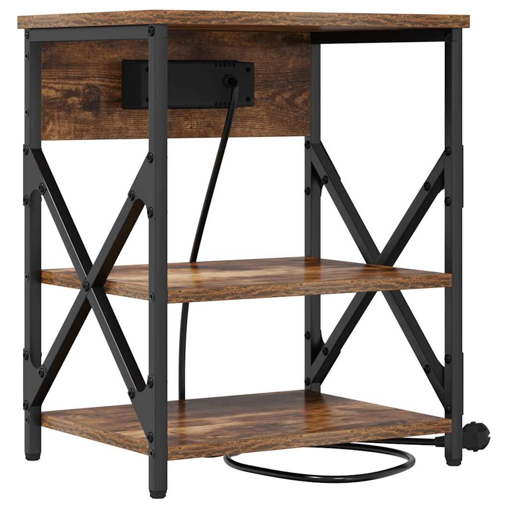 Noćni ormar s policom 2 pcs Dimljeni hrast 41 x 31 x 51 cm