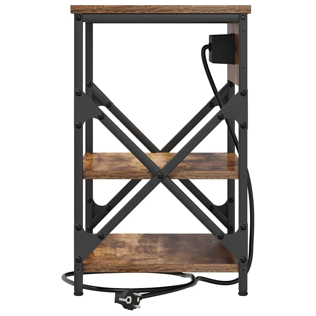 Noćni ormar s policom 2 pcs Dimljeni hrast 41 x 31 x 51 cm