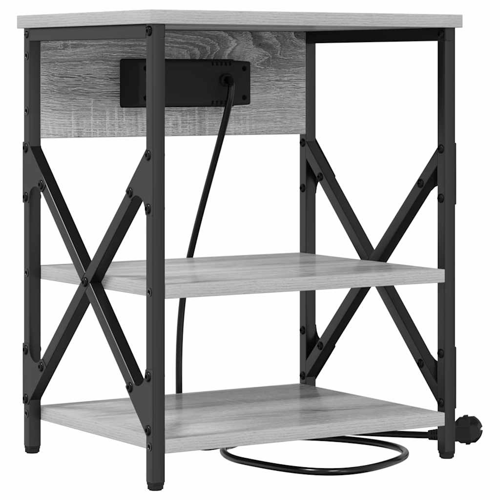 Noćni ormar 2 pcs Siva Sonoma 41 x 31 x 51 cm Konstruirano drvo