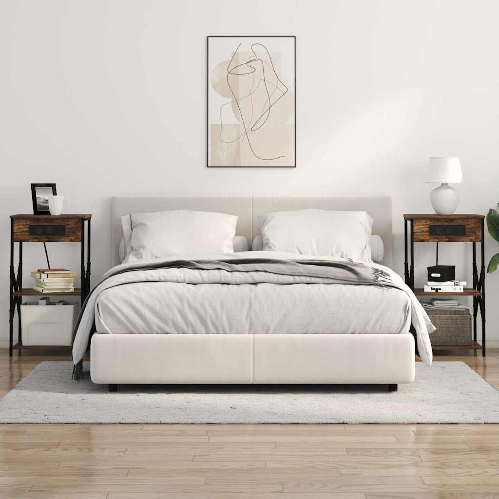 Noćni ormar s policom 2 pcs Dimljeni hrast 41 x 31 x 76 cm