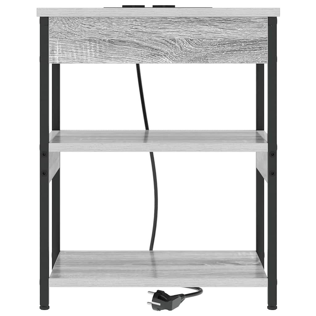 Noćni ormar 2 pcs Siva Sonoma 41 x 31 x 51 cm Konstruirano drvo