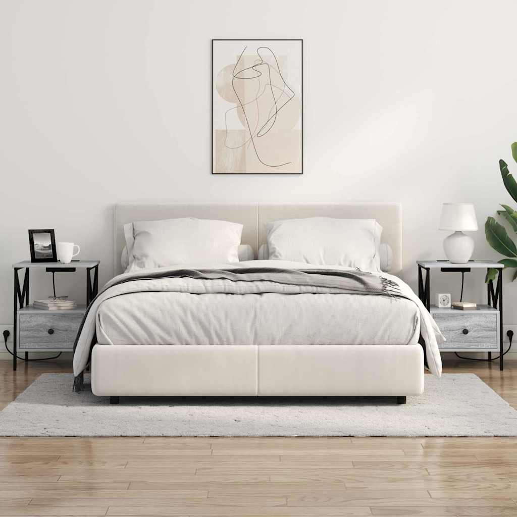 Noćni ormar s ladicama 2 pcs Siva Sonoma 41,5 x 40,5 x 55 cm