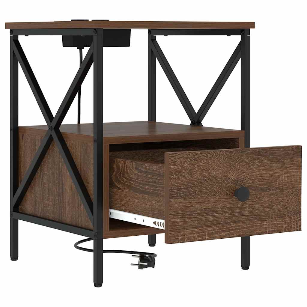 Noćni ormar s ladicama 2 pcs Smeđi hrast 41,5 x 40,5 x 55 cm