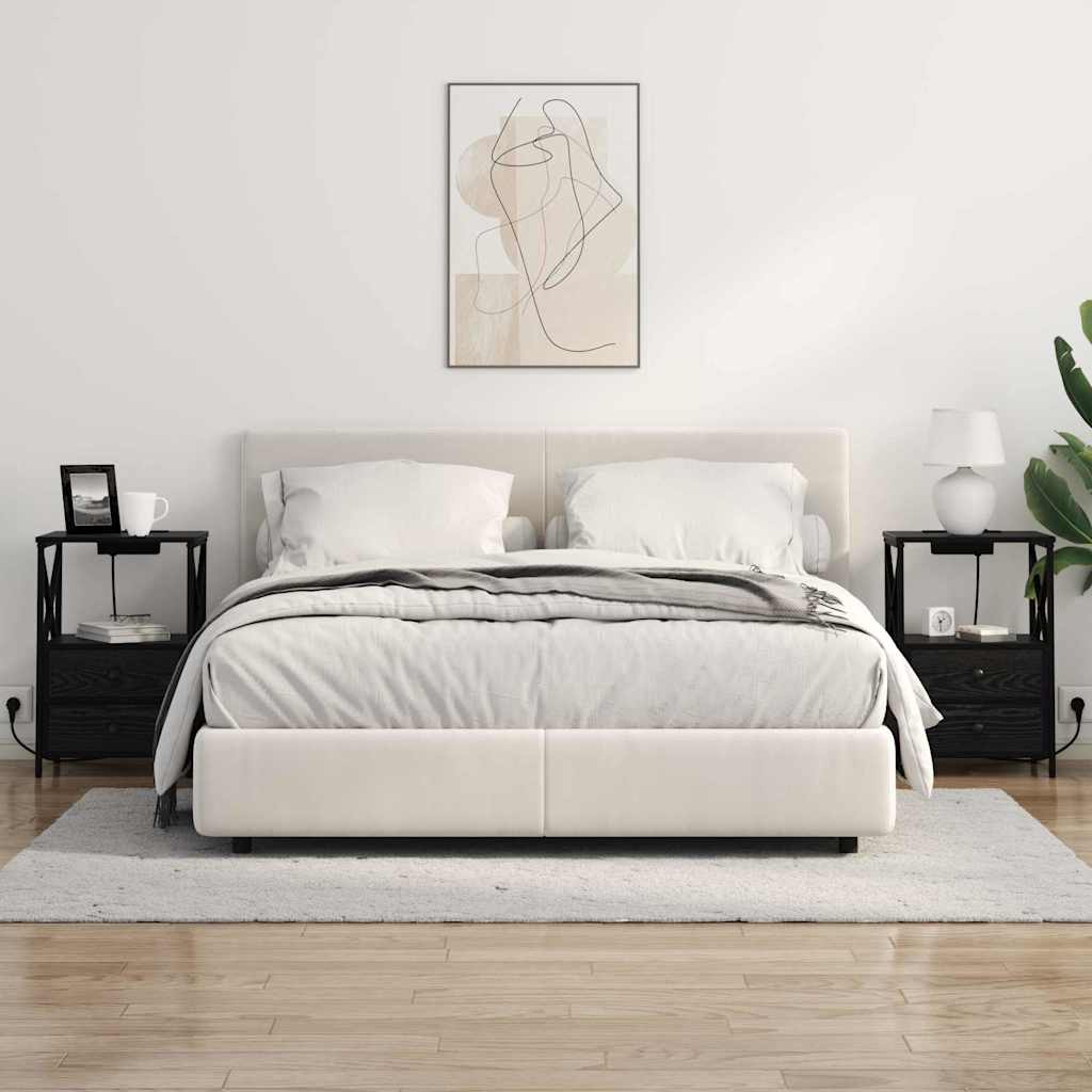 Noćni ormar 2 pcs Crni hrast 40 x 31 x 60 cm Konstruirano drvo