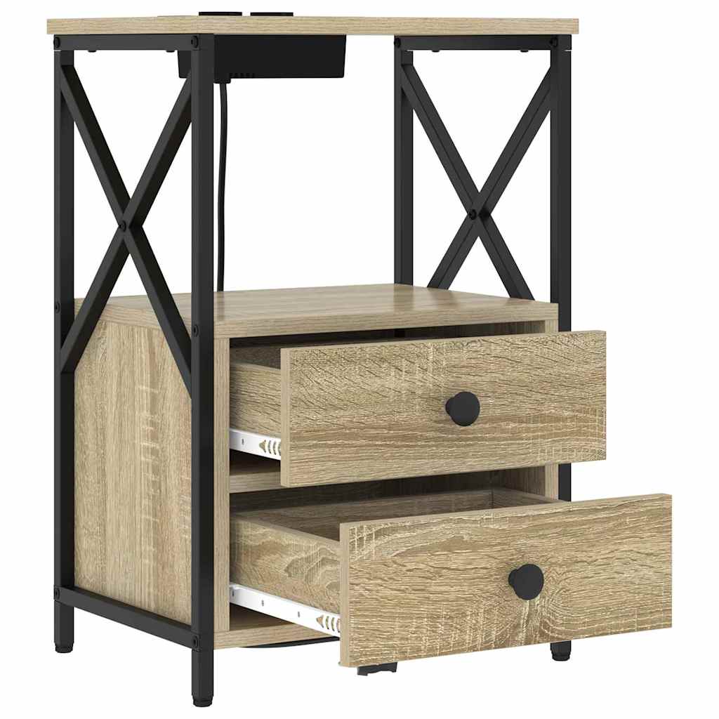 Noćni ormar s ladicama 2 pcs Sonoma hrast 40 x 31 x 60 cm