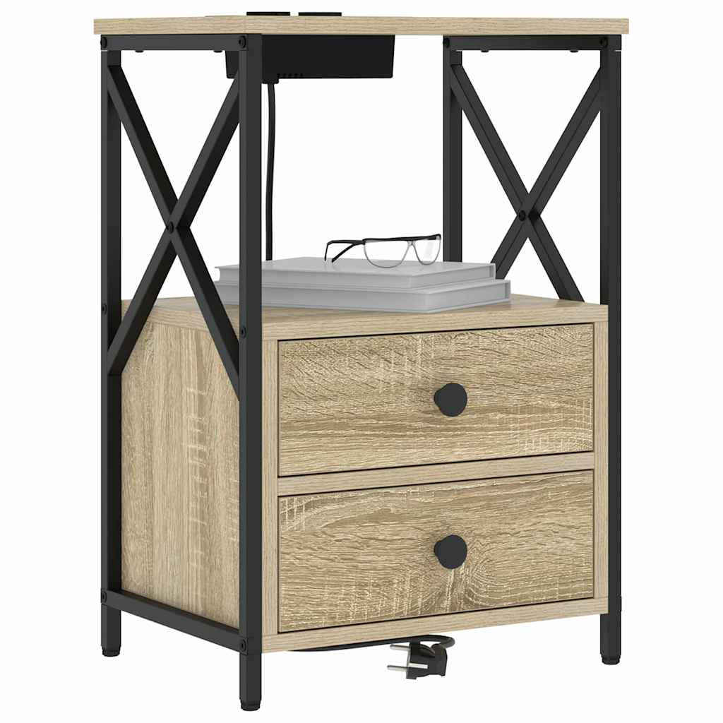 Noćni ormar s ladicama 2 pcs Sonoma hrast 40 x 31 x 60 cm