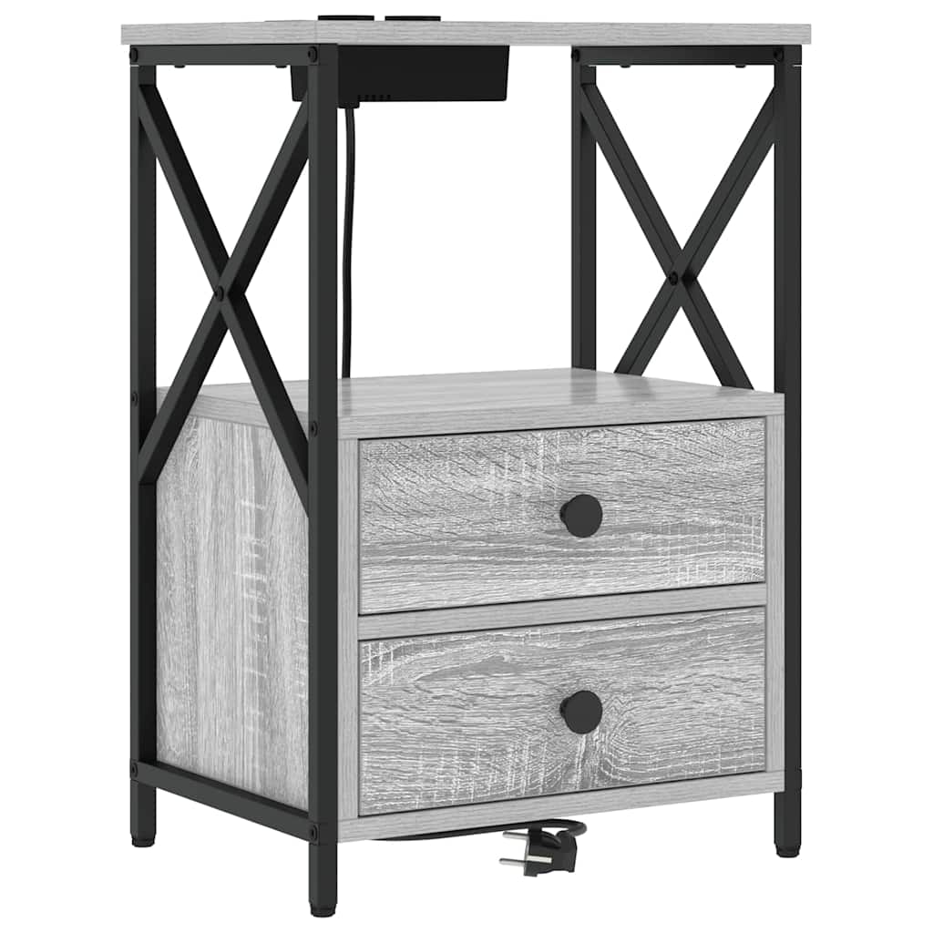 Noćni ormar Siva Sonoma 40 x 31 x 60 cm Konstruirano drvo