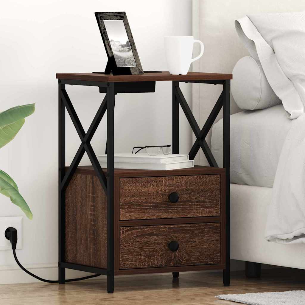 Noćni ormar 2 pcs Smeđi hrast 40 x 31 x 60 cm Konstruirano drvo