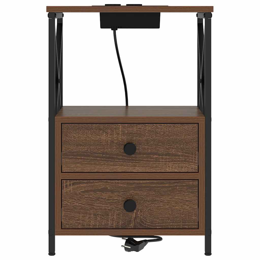 Noćni ormar 2 pcs Smeđi hrast 40 x 31 x 60 cm Konstruirano drvo