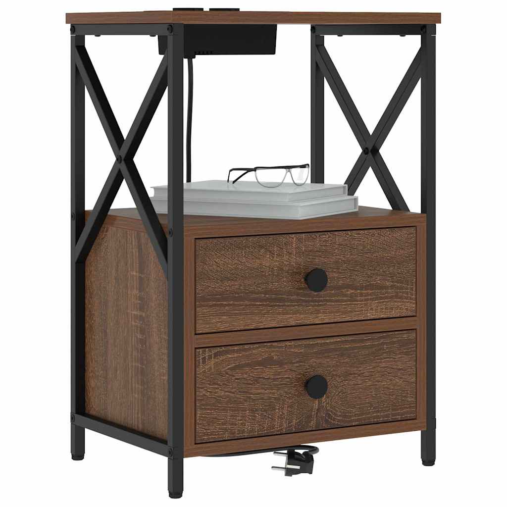 Noćni ormar 2 pcs Smeđi hrast 40 x 31 x 60 cm Konstruirano drvo