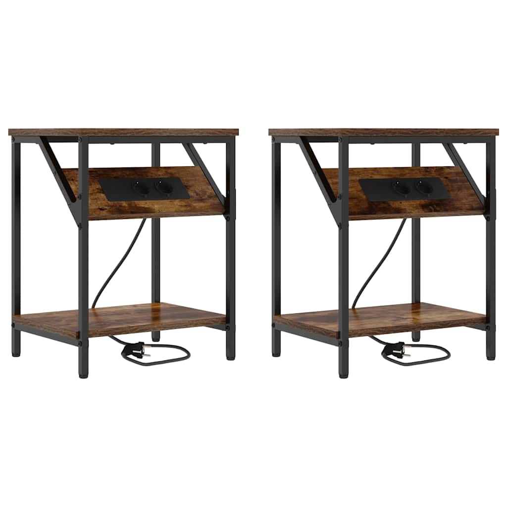 Noćni ormar 2 pcs Dimljeni hrast 38 x 30 x 48 cm