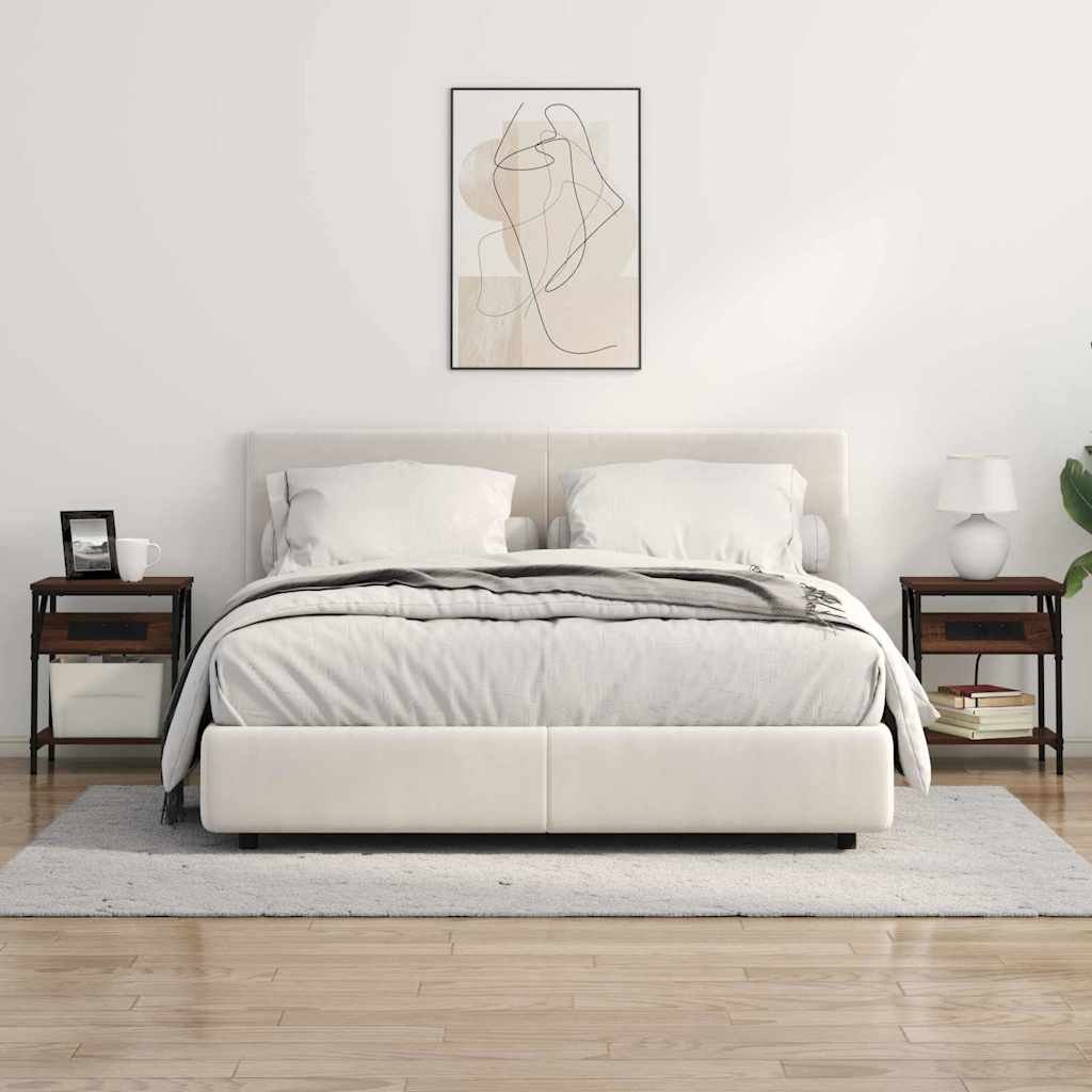 Noćni ormar 2 pcs Smeđi hrast 38 x 30 x 48 cm Konstruirano drvo