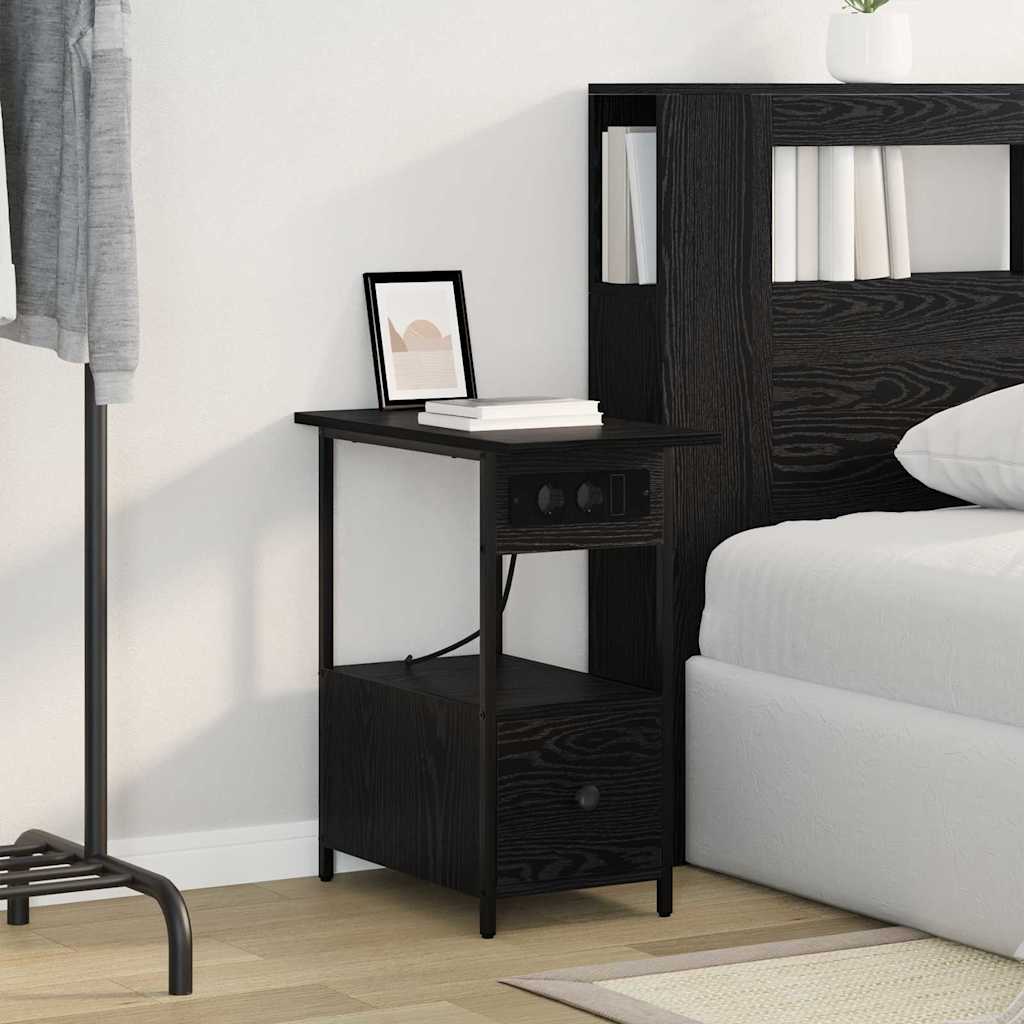 Noćni ormar Crni hrast 60 x 30 x 61 cm Konstruirano drvo