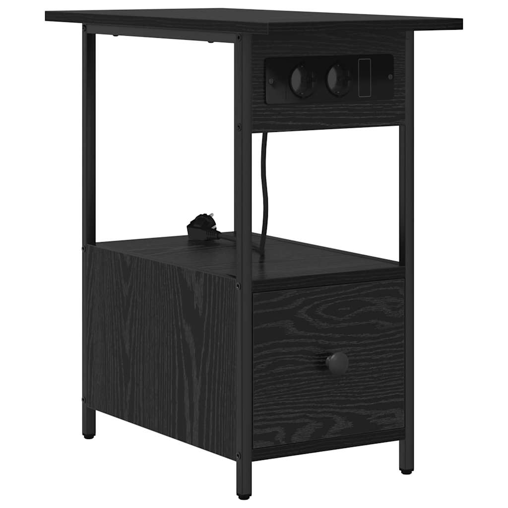 Noćni ormar Crni hrast 60 x 30 x 61 cm Konstruirano drvo