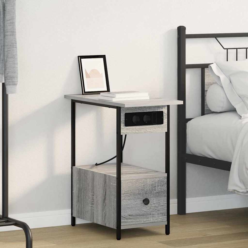 Noćni ormar Siva Sonoma 60 x 30 x 61 cm Konstruirano drvo