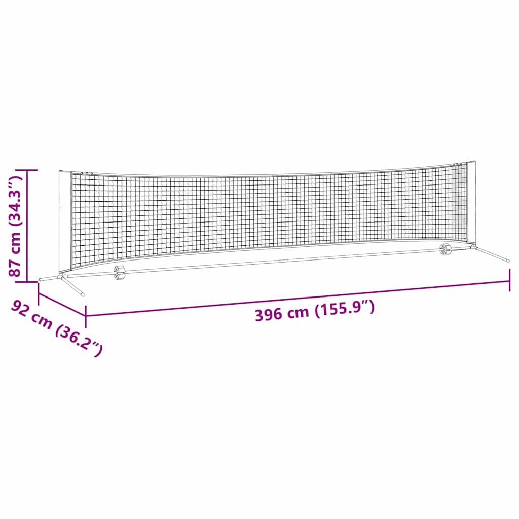 Teniska mreža Crna i crvena 396 x 92 x 87 cm Poliester