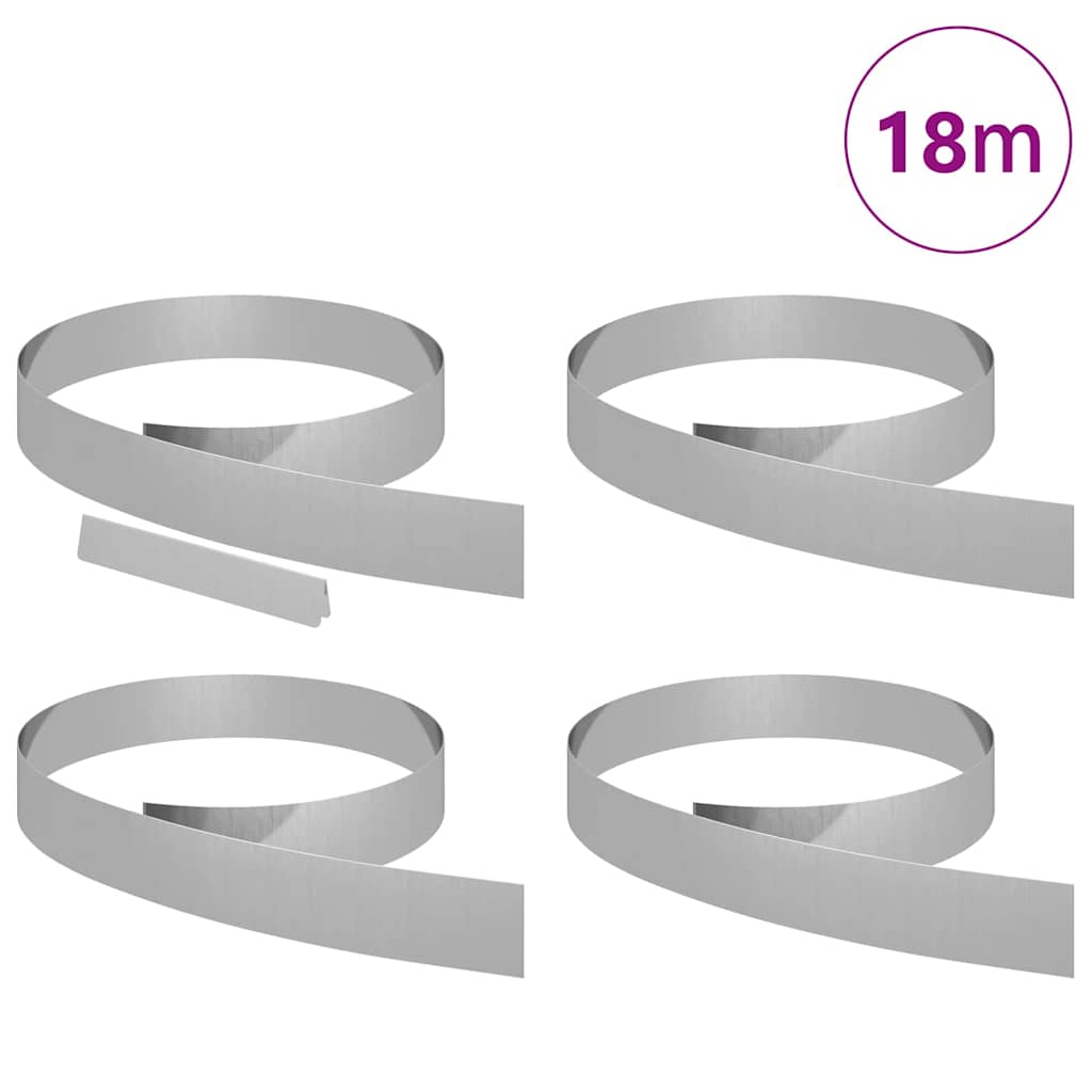 Ograda oko Travnjaka 4 pcs Srebrno 450 x 0,05 x 10 cm