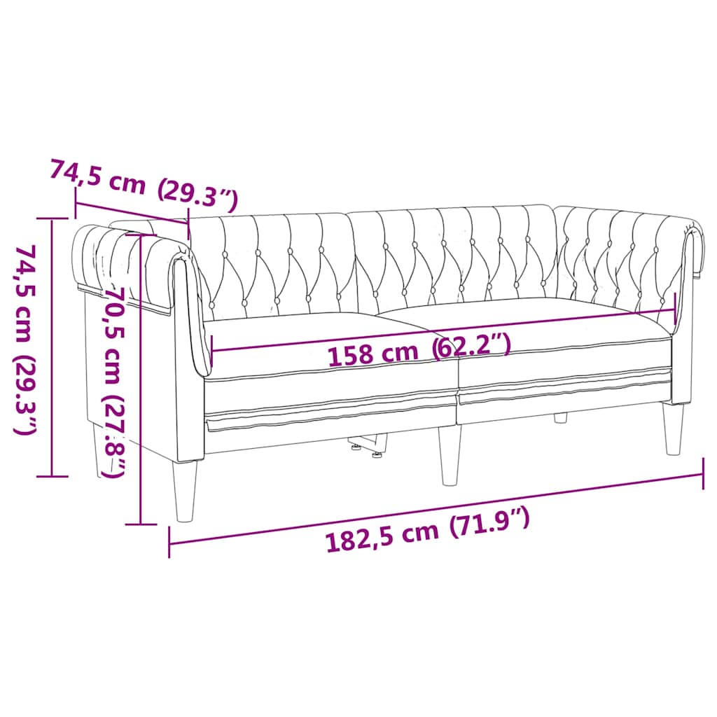 Sofa Svijetlo siva 182,5 x 74,5 x 74,5 cm Poliester