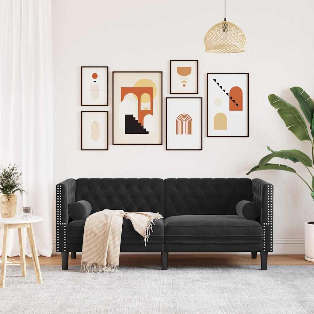 Sofa Crna 174 x 74,5 x 70,5 cm Baršun