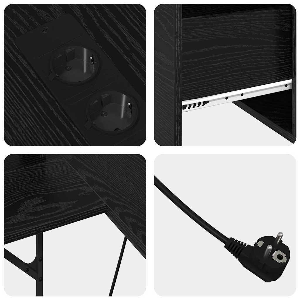 Stol s policom Crni hrast 182 x 101 x 87,5 cm Konstruirano drvo