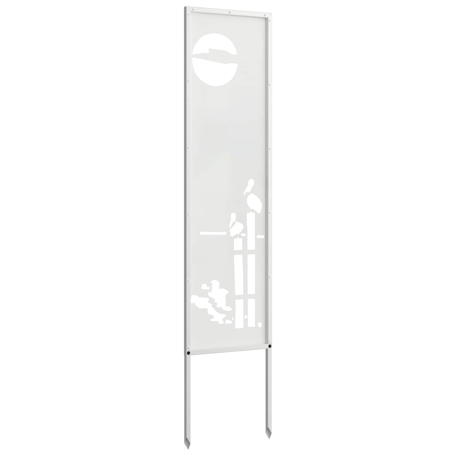 Privatnost u vrtu Bijelo 32 x 140 cm Hladno valjana čelična