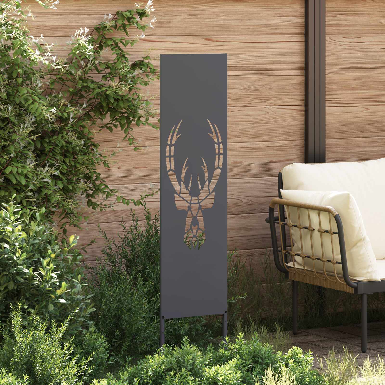 Privatnost u vrtu Antracit 32 x 140 cm Hladno valjana čelična